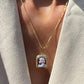 Square classic cameo necklace