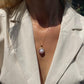 Rose cameo necklace - round