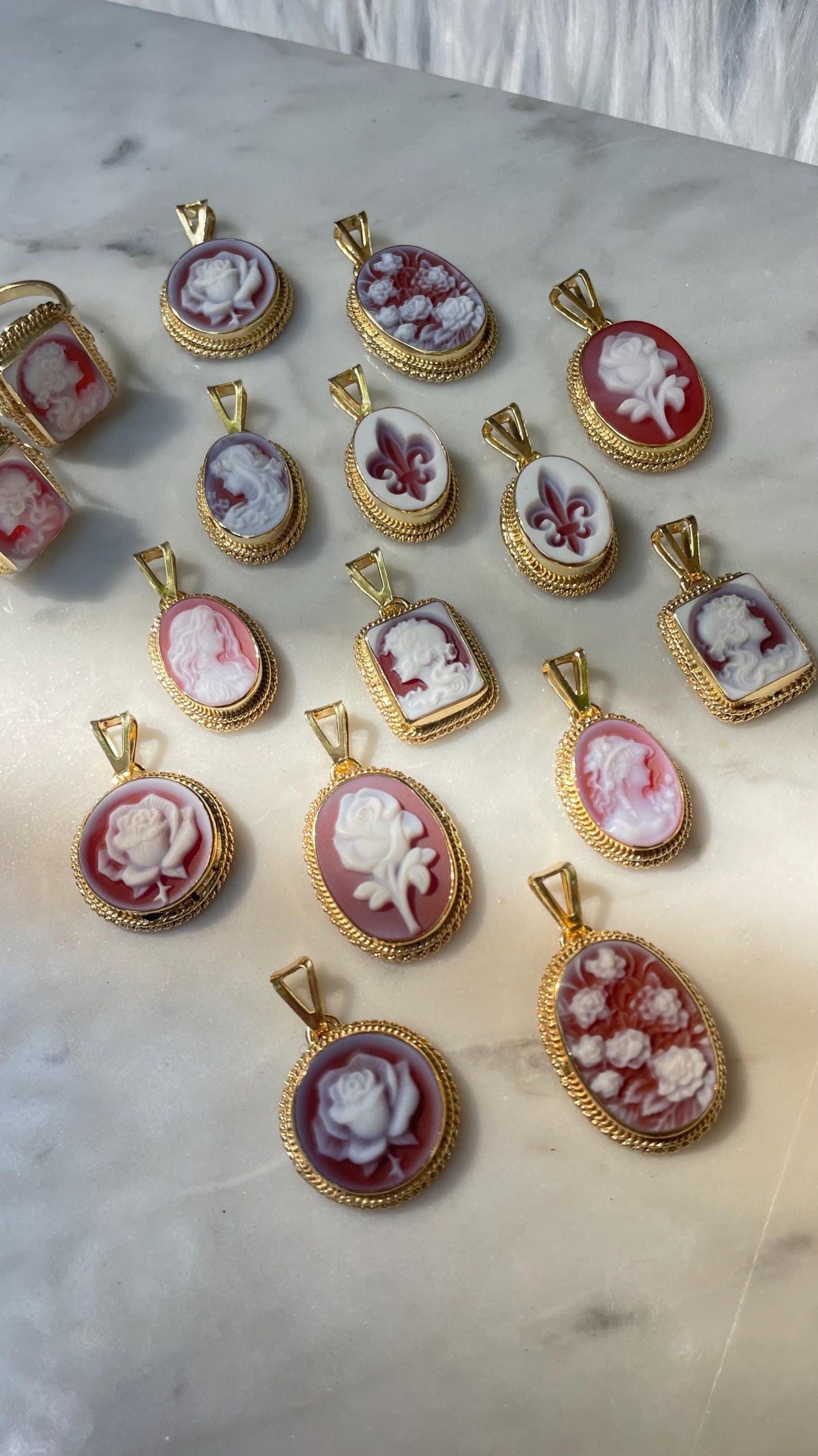 Square cameo ring