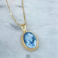 Mother & Child blue cameo necklace, 18k gold, silver sterling, made in Italy, gift for her, Virgin Mary, cameo necklace, jesus necklace, mom