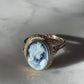 Mother & Child cameo ring, Blue cameo, adjustable ring, 18kt gold ring, gift for mom, ITALY, Jesus and Mary, baby Jesus ring, virgin Mary