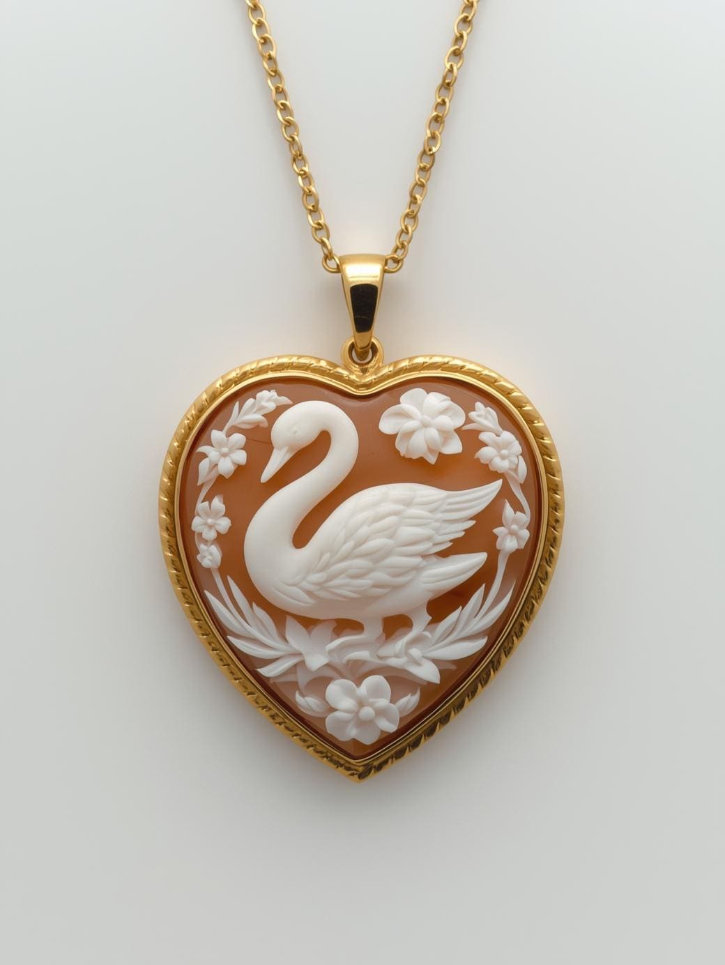 Floral Swan Cameo