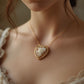 Heart cameo necklace with flowers