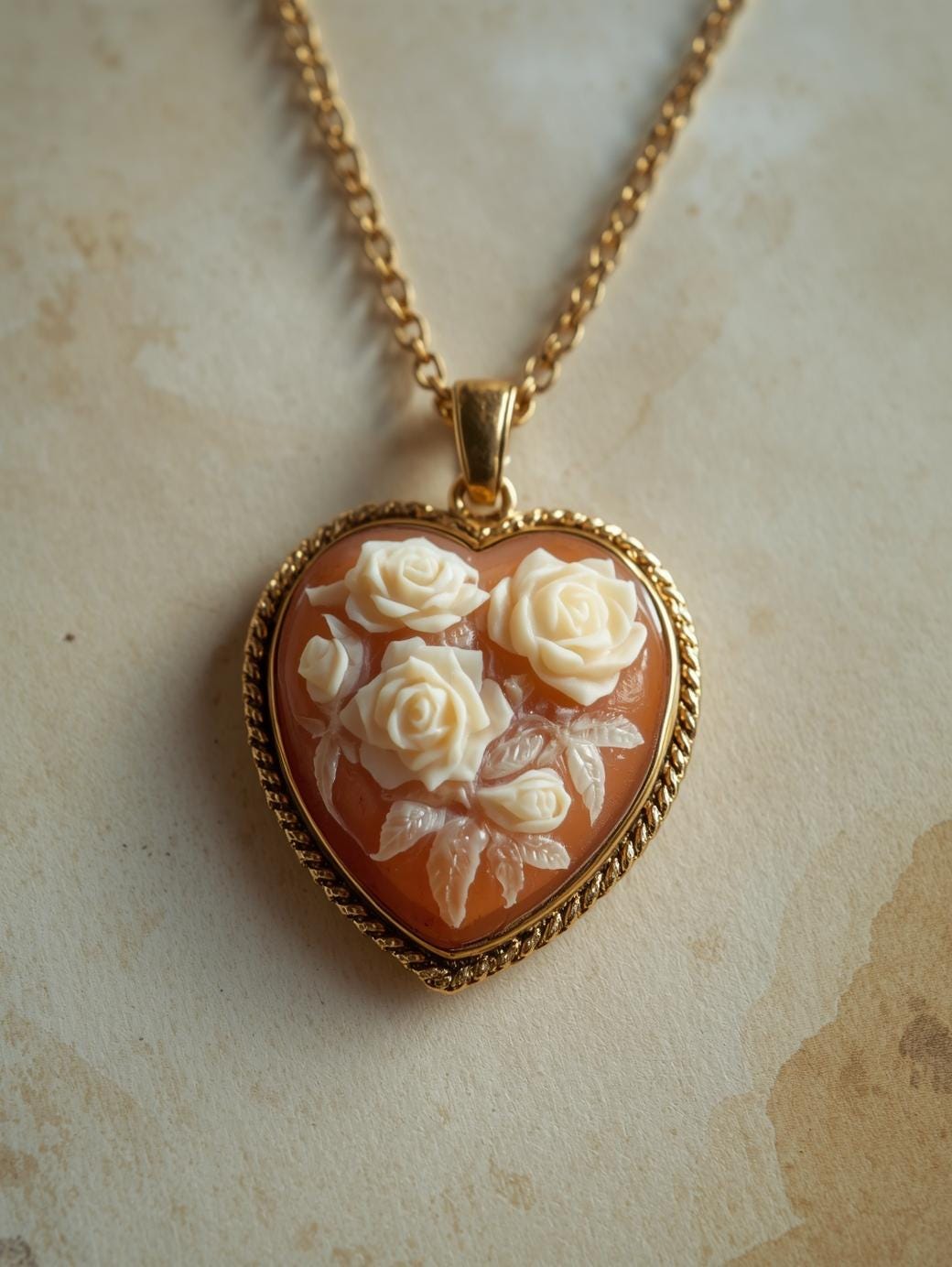 Heart Shaped Cameo Necklace