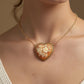Heart cameo necklace - Roses