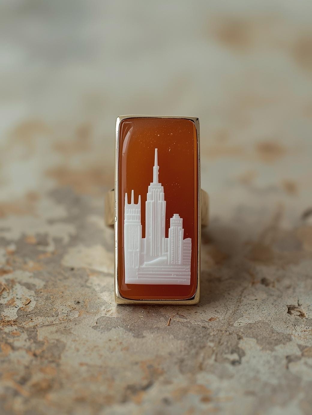 NYC Skyline Cameo Ring