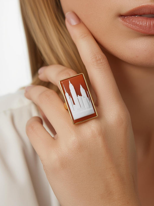 NYC Skyline Cameo Ring
