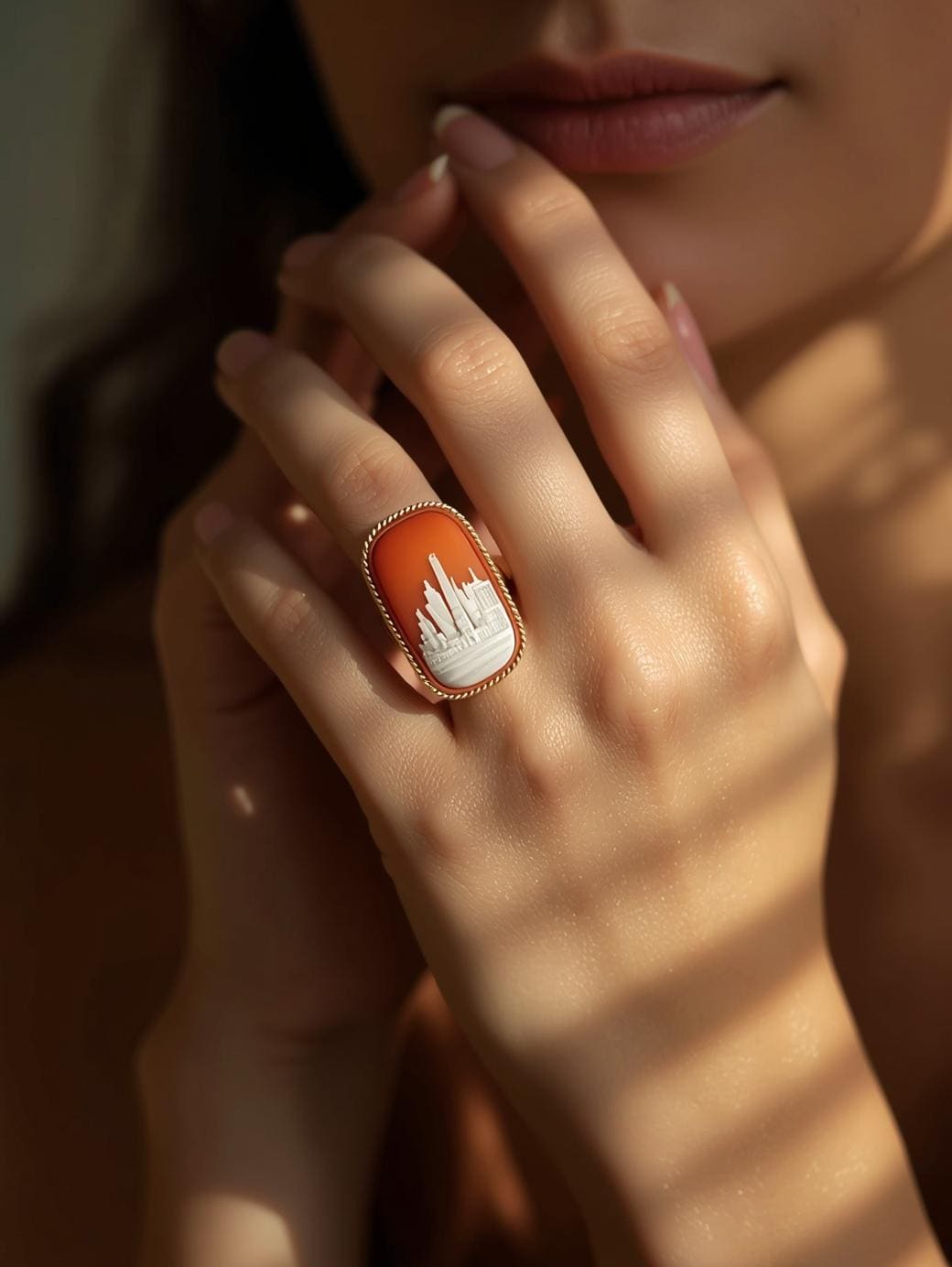 NYC Skyline Cameo Ring