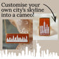 Hand-Carved Seashell Cameo Necklace, Custom City Skyline, 18k Gold
