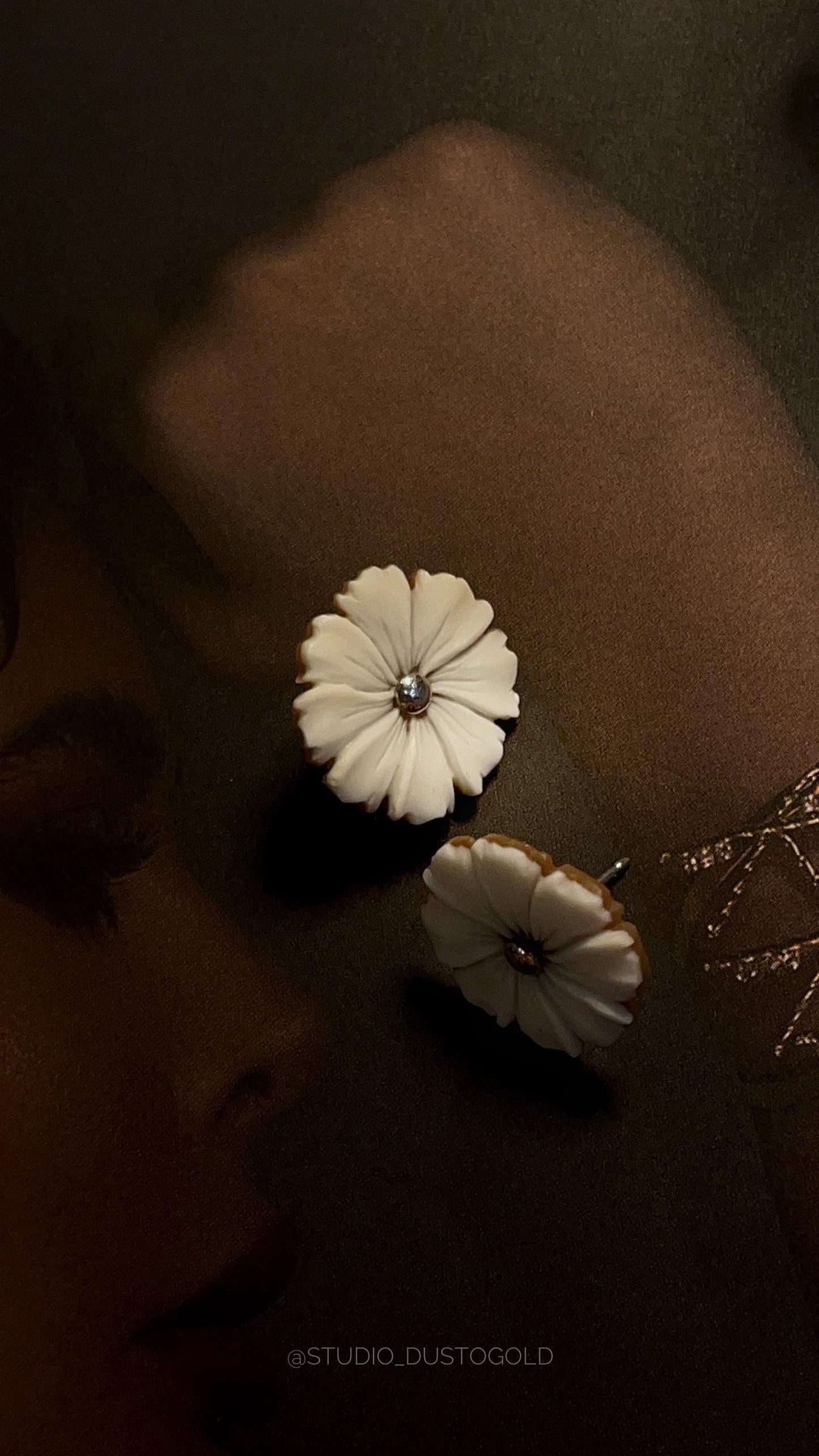 Floral Cameo Earrings, 100% seashell