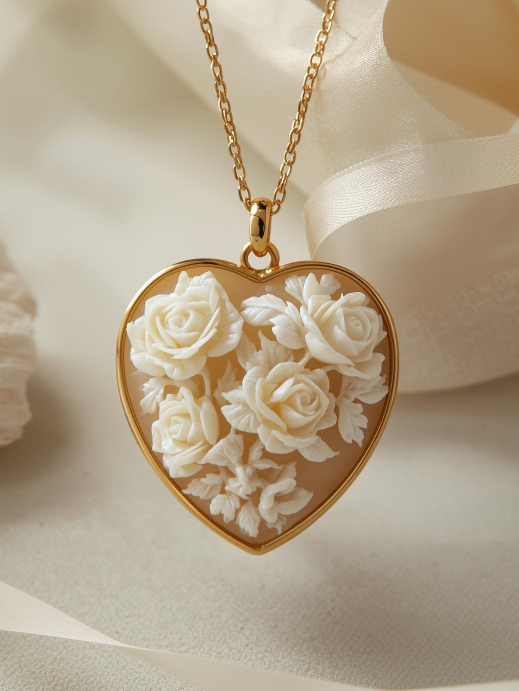Heart Shaped Cameo Necklace