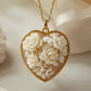 Heart cameo necklace - Roses