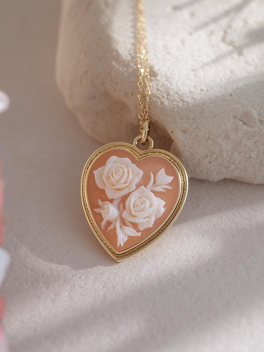 Heart cameo necklace