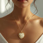 Heart cameo necklace with flowers