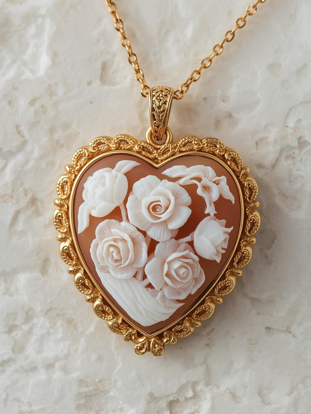 Floral Heart Cameo
