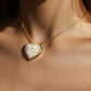 Heart cameo necklace with flowers