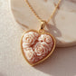 Heart cameo necklace - Roses