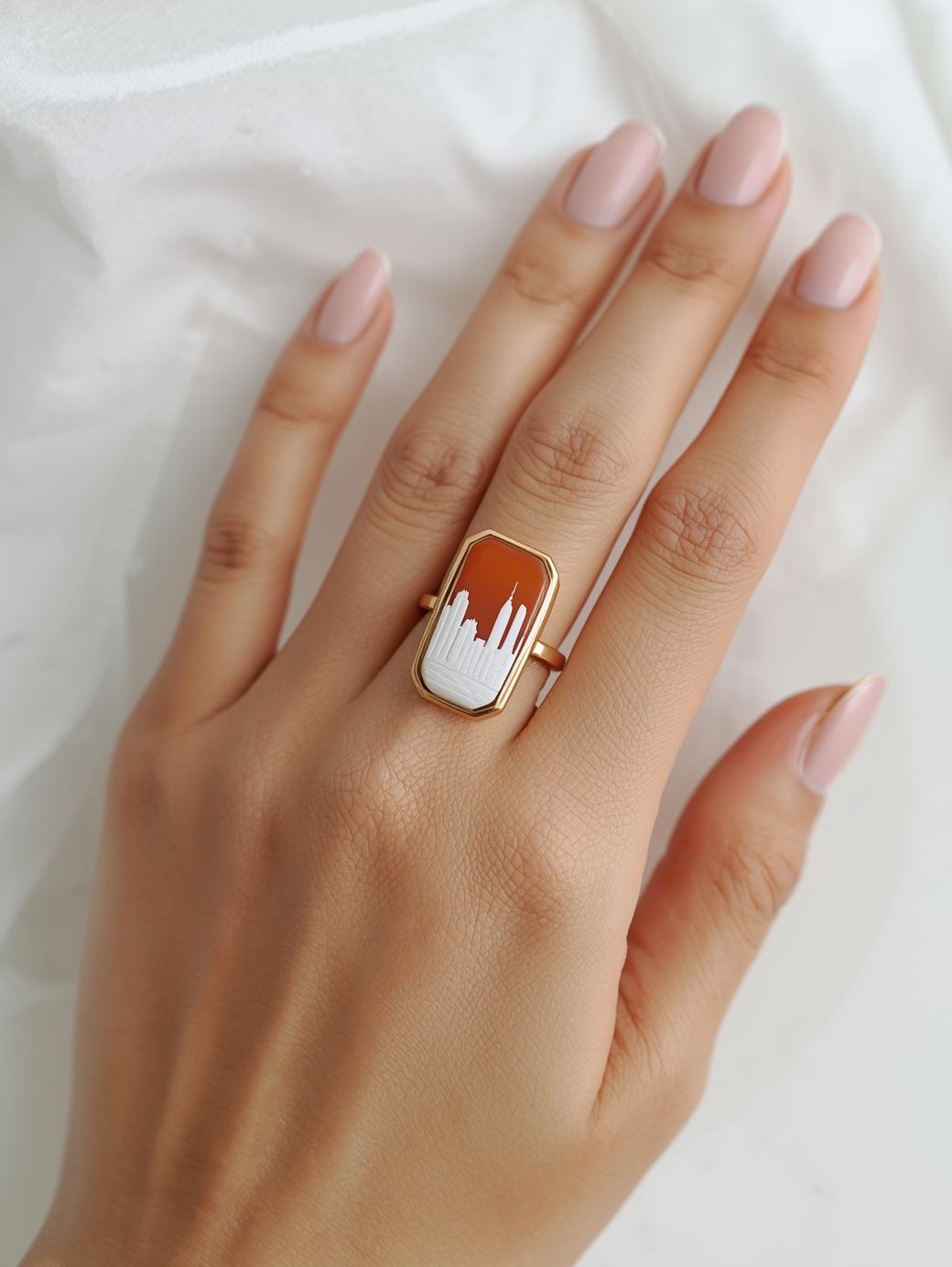 NYC Skyline Cameo Ring