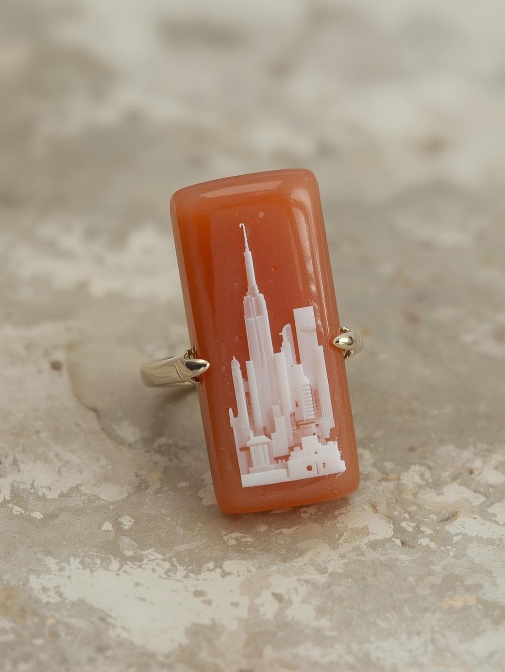 NYC Skyline Cameo Ring