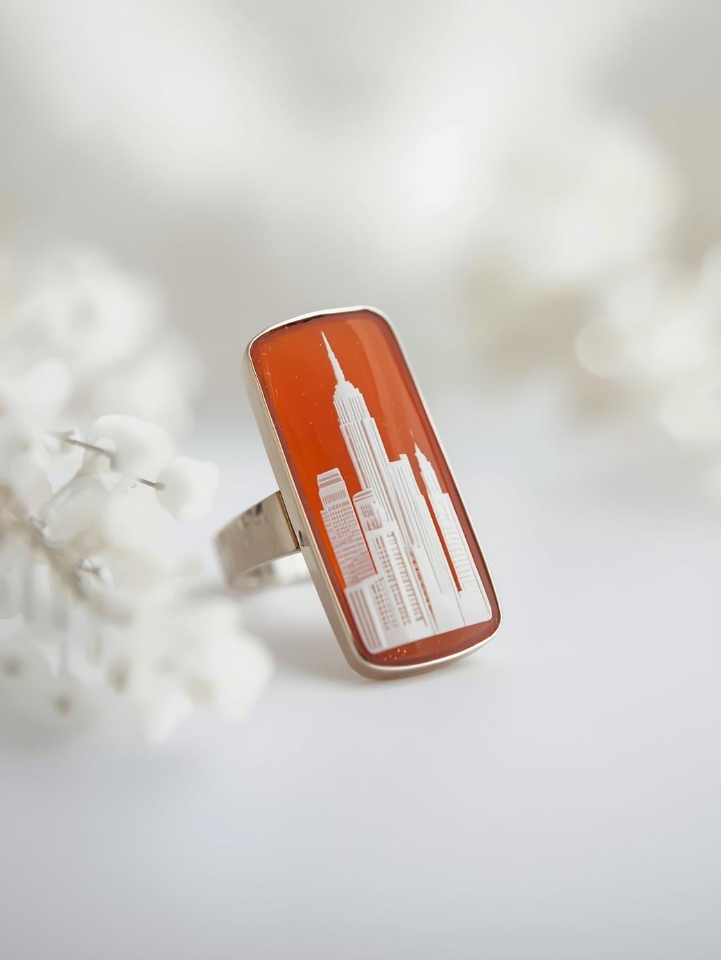 NYC Skyline Cameo Ring