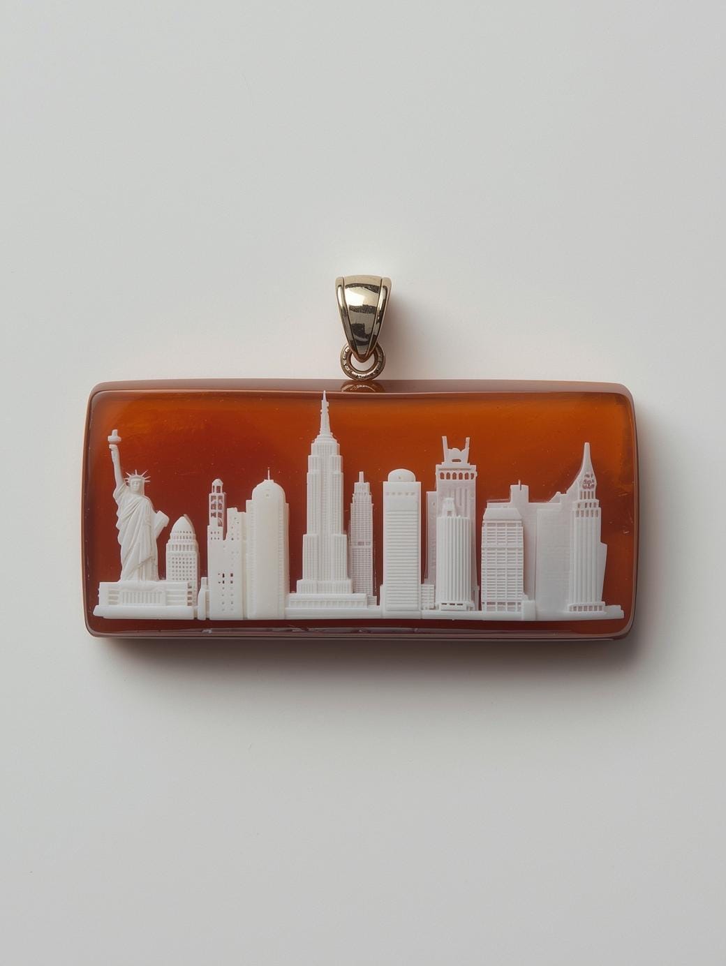 NYC Skyline Cameo necklace
