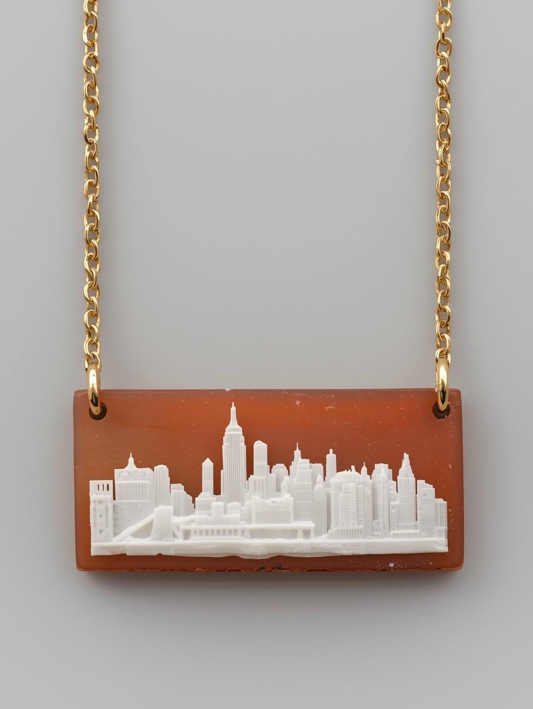 NYC Skyline Cameo necklace