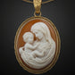 Virgin Mary Cameo Necklace, Christian Pendant, baby Jesus jewelry, 18k Gold Chain Necklace