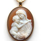 Virgin Mary Cameo Necklace, Christian Pendant, baby Jesus jewelry, 18k Gold Chain Necklace