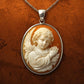 Virgin Mary Cameo Necklace, Christian Pendant, baby Jesus jewelry, 18k Gold Chain Necklace