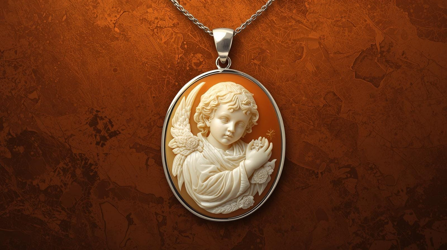 Virgin Mary Cameo Necklace, Christian Pendant, baby Jesus jewelry, 18k Gold Chain Necklace