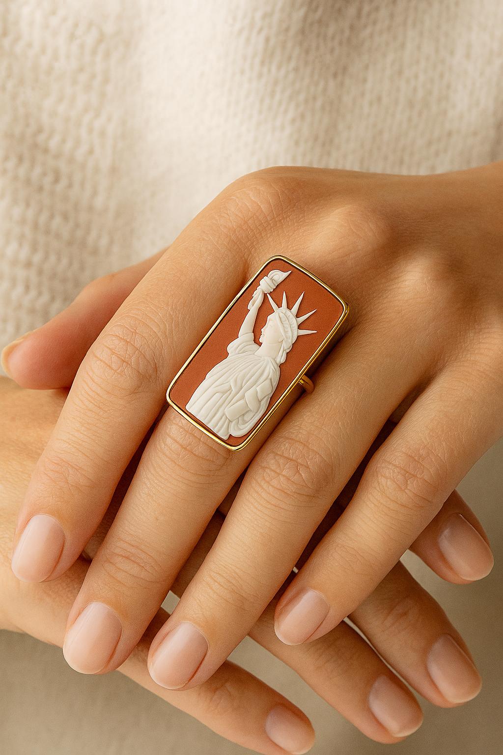 Statue of Liberty Cameo Ring