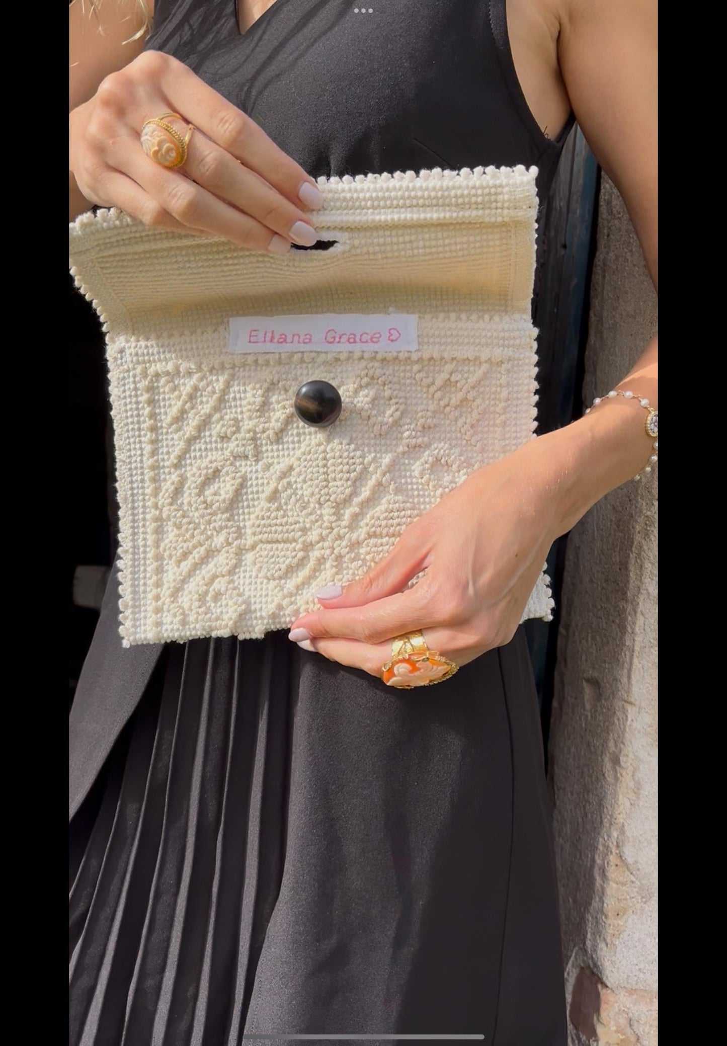 Tweed Makeup Bag | with personalised name