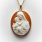 Virgin Mary Cameo Necklace, Christian Pendant, baby Jesus jewelry, 18k Gold Chain Necklace