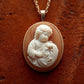 Virgin Mary Cameo Necklace, Christian Pendant, baby Jesus jewelry, 18k Gold Chain Necklace