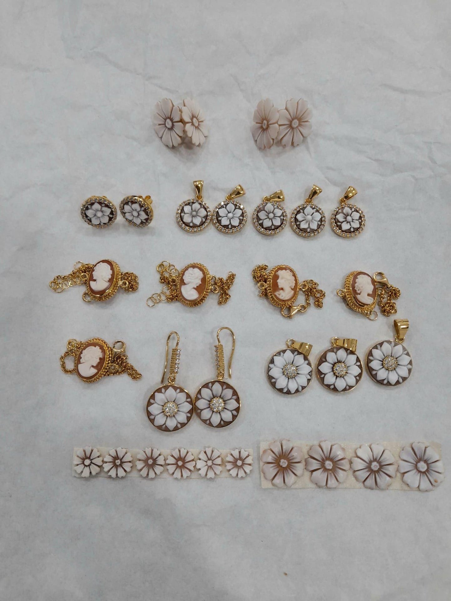 Fleur de Lis cameo earrings