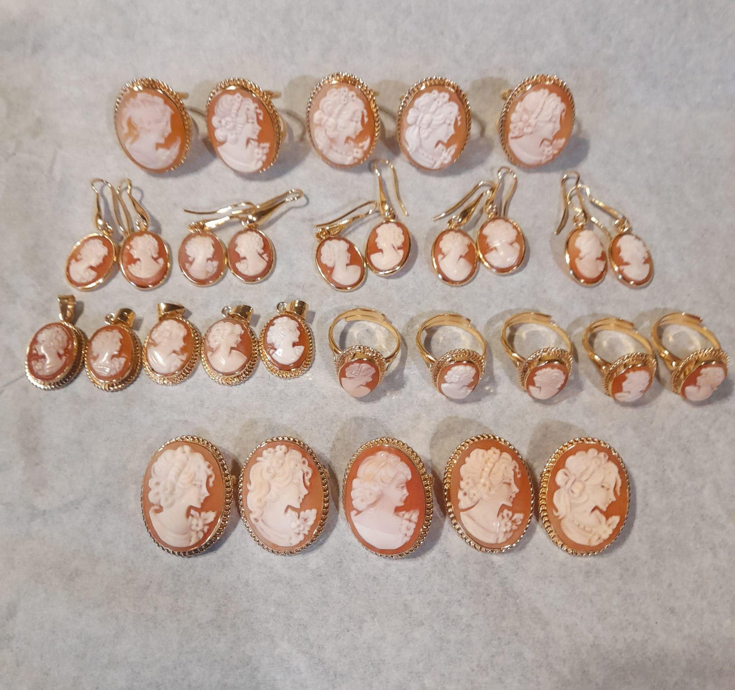 Fleur de Lis cameo earrings