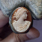 Personalized Portrait Cameo Necklace, Handmade Shell Jewelry, Made in Italy