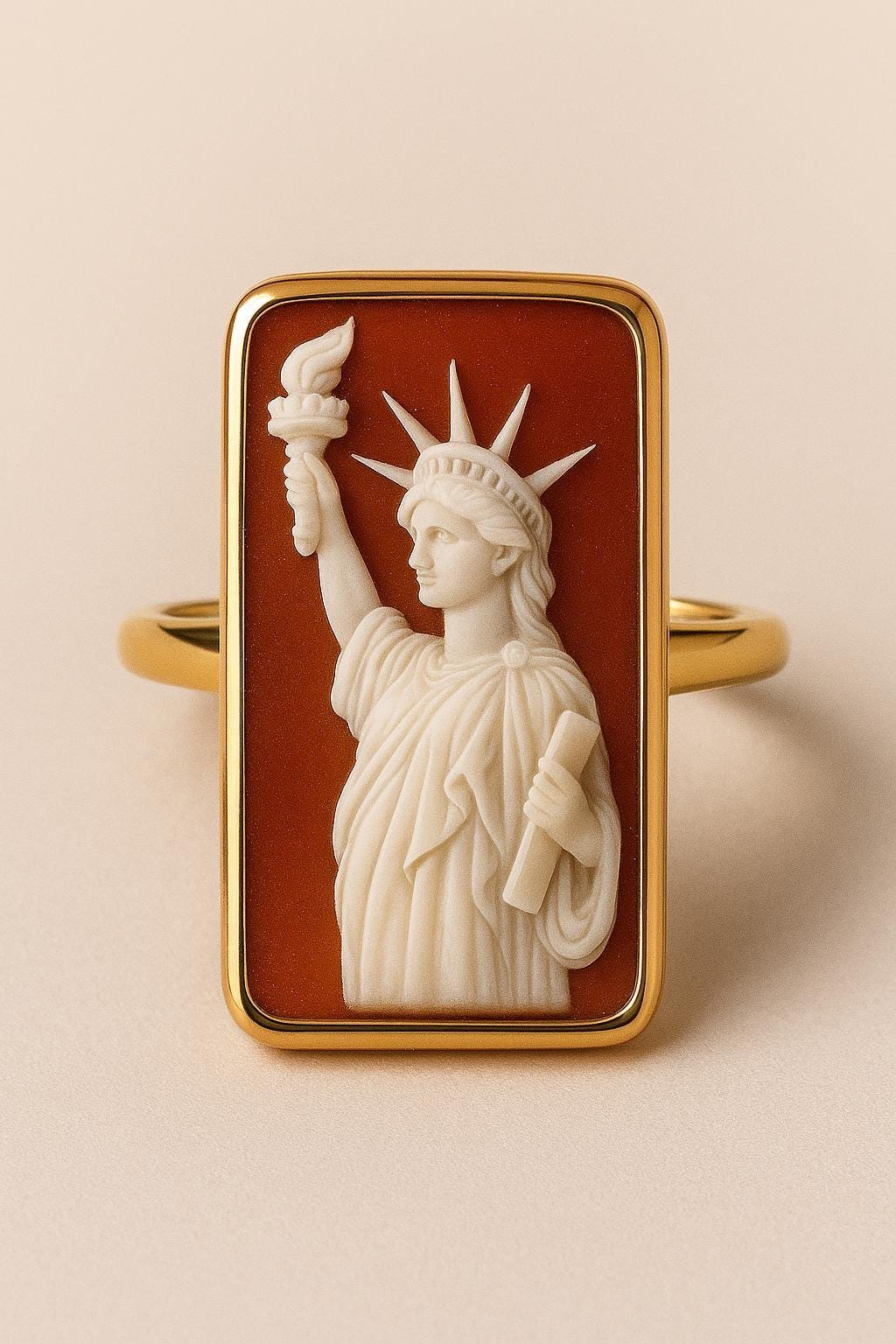 Statue of Liberty Cameo Necklace
