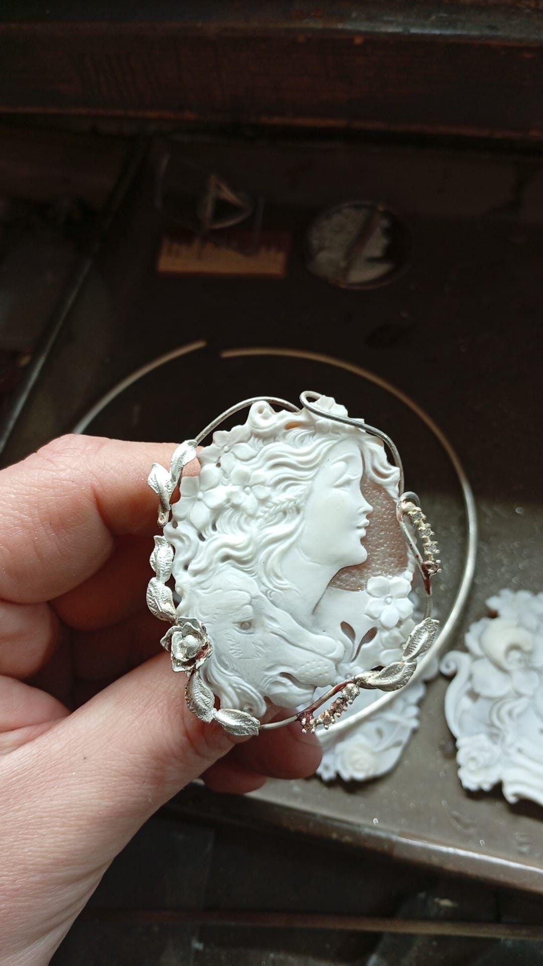 Lion and girl Cameo Ring NYFW runway