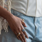 Blue Cameo Swan Ring