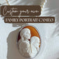 Custom Family Portrait Cameo Necklace, Handcrafted Italian Seashell Jewelry