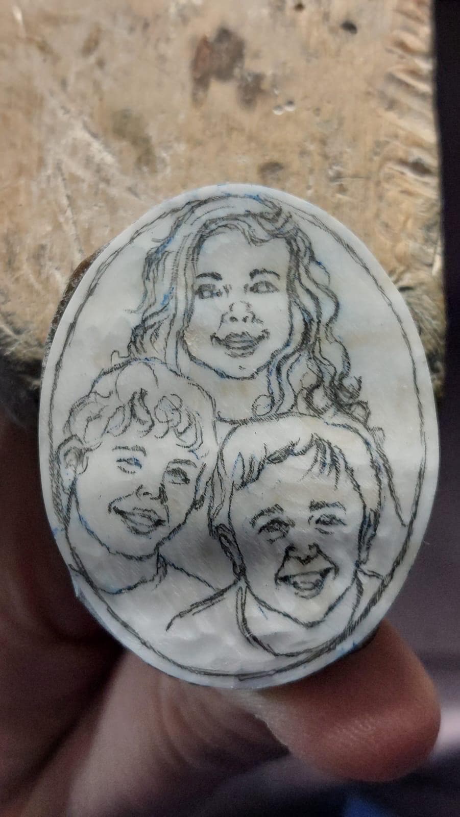 Custom Family Portrait Cameo Necklace, Handcrafted Italian Seashell Jewelry