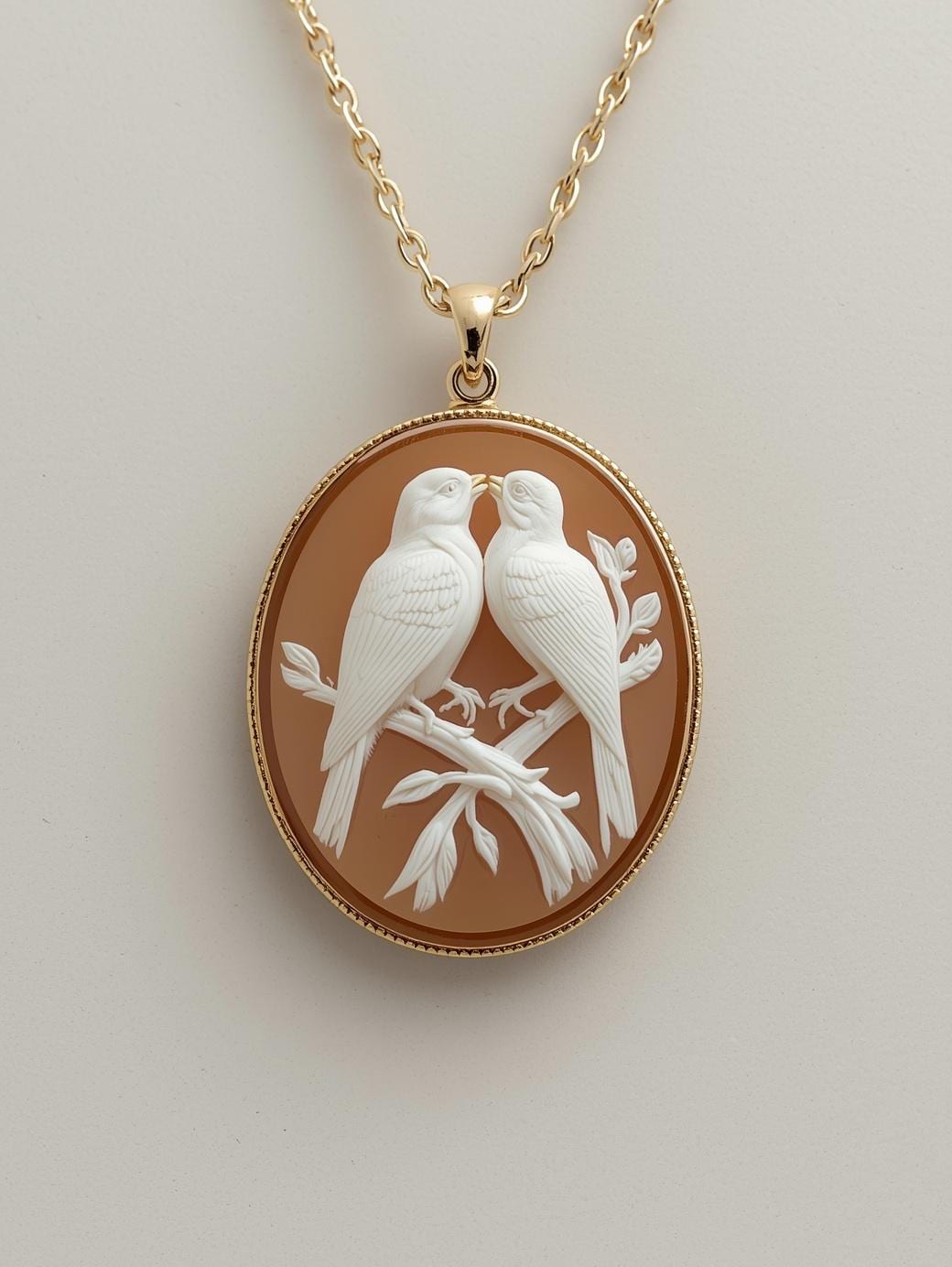 Birds Cameo Necklace
