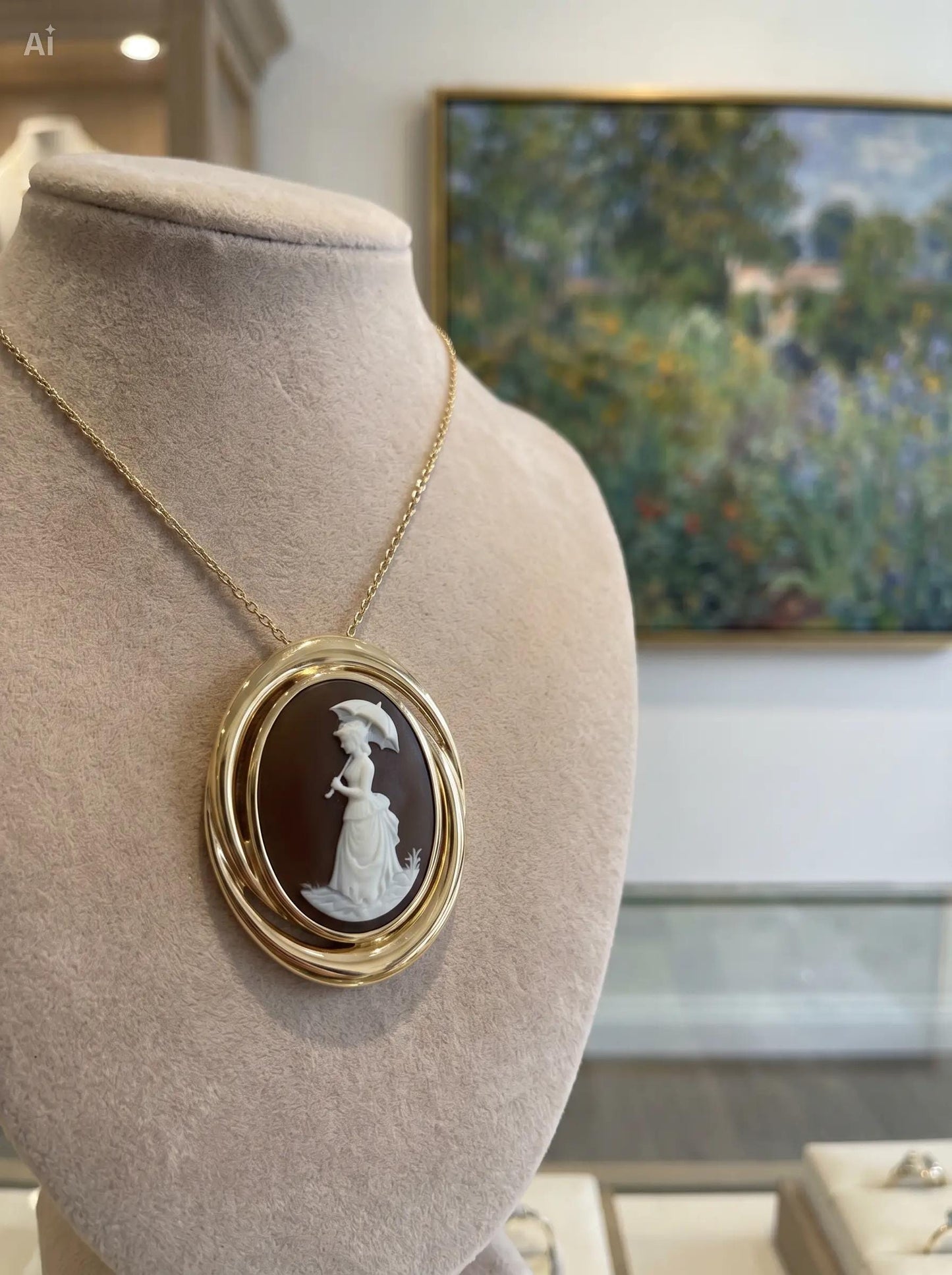 Claude Monet inspired Cameo Necklace