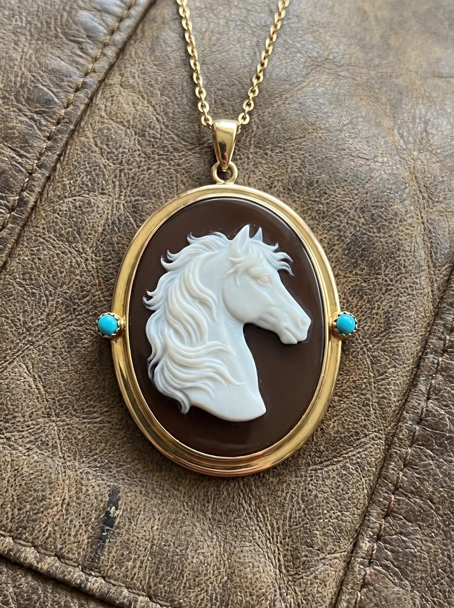Rodeo Cowgirl Cameo Pendant