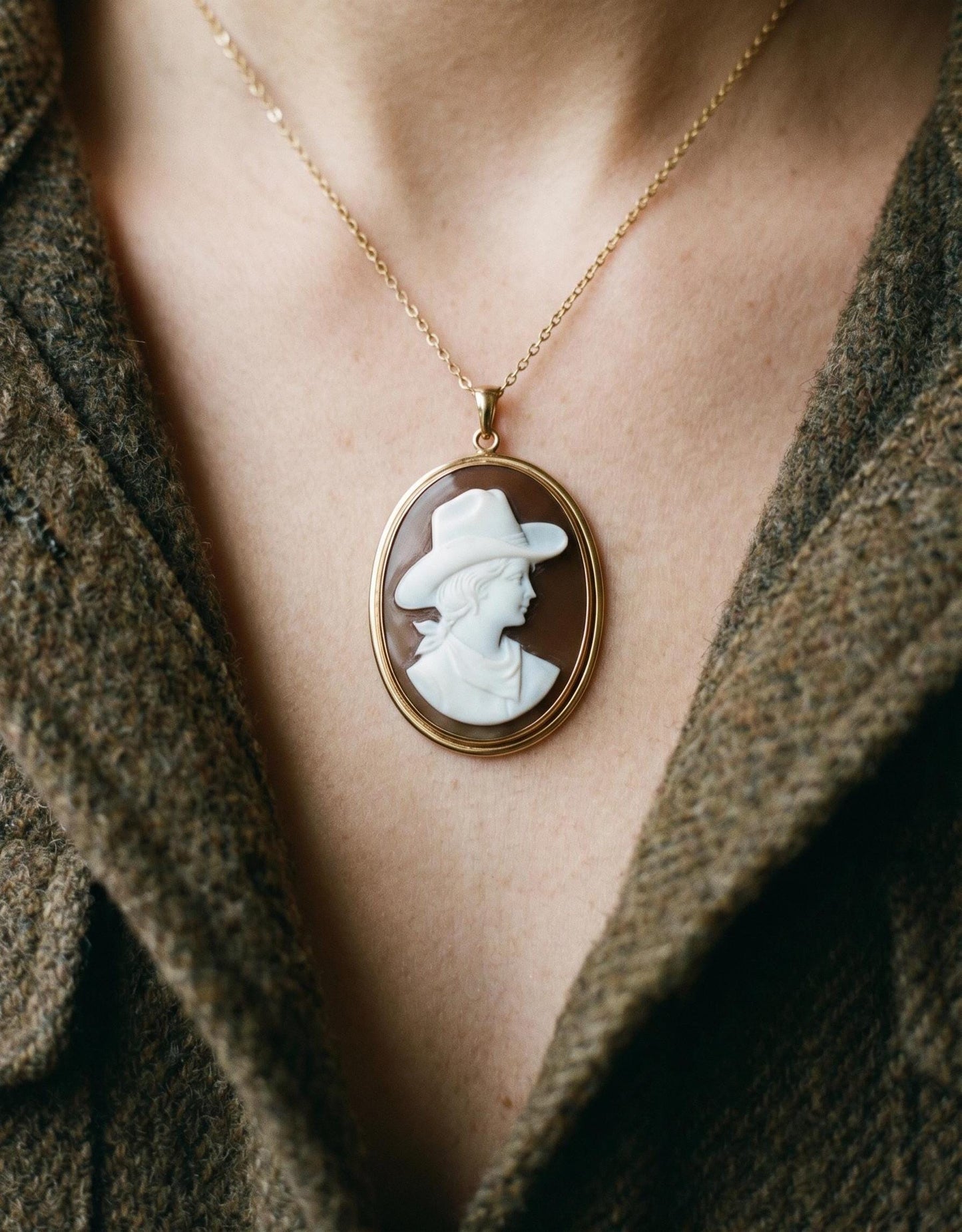 Hand Crafted COWGIRL Cameo