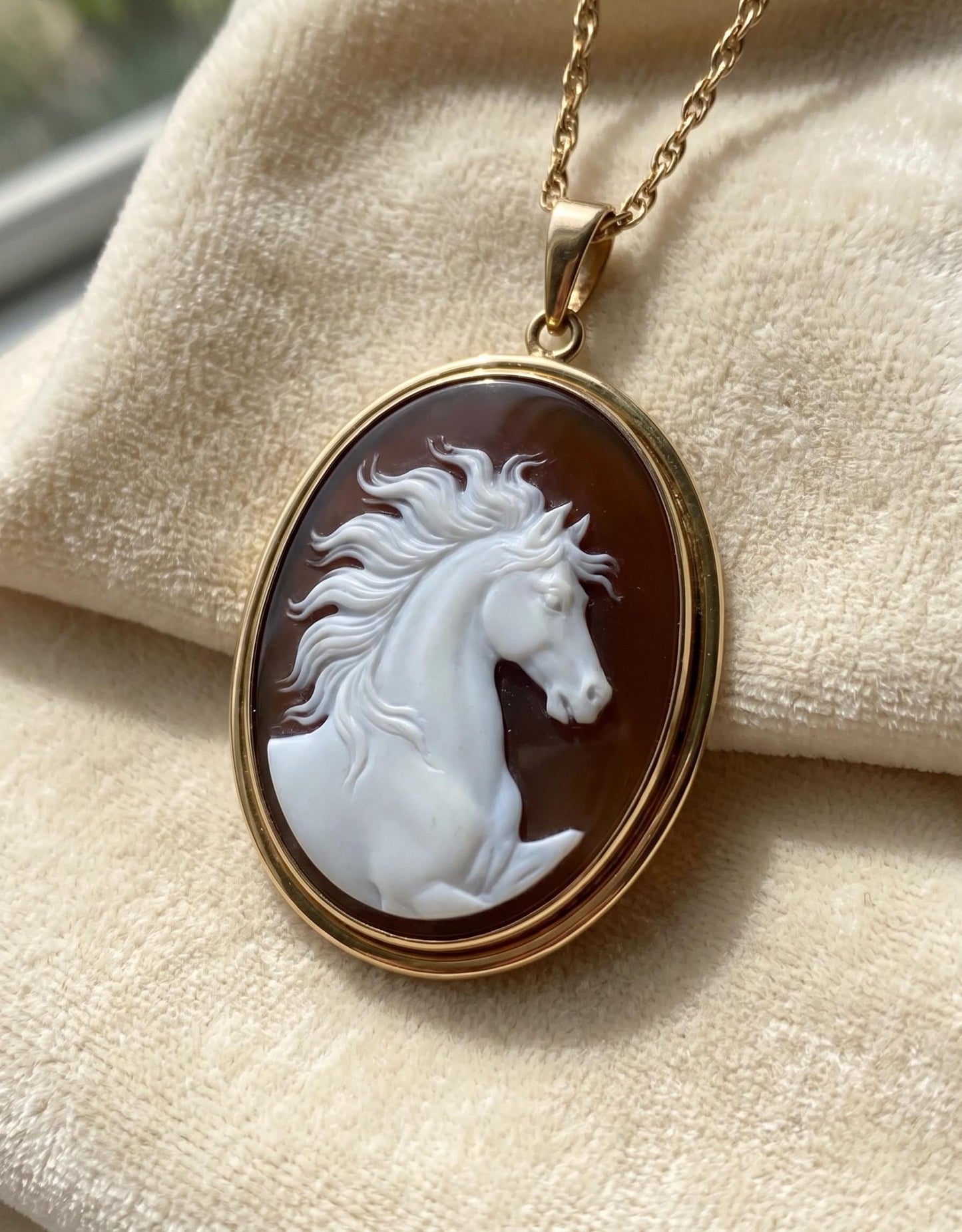 Wild Horse Cameo Pendant