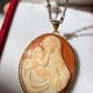 Virgin Mary Cameo Necklace, Christian Pendant, baby Jesus jewelry, 18k Gold Chain Necklace