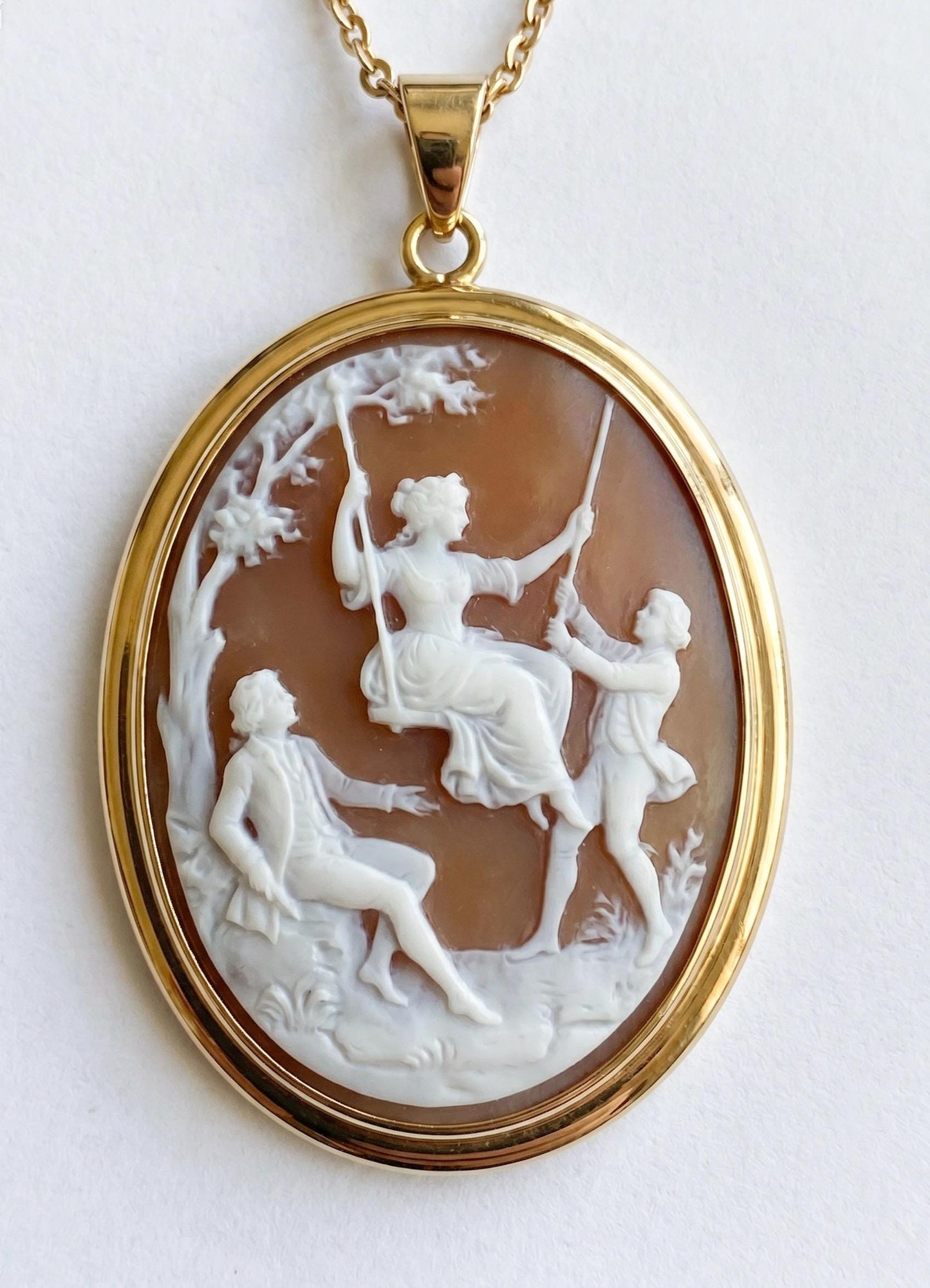 Jean-Honoré Fragonard, 'The Swing' Cameo Necklace