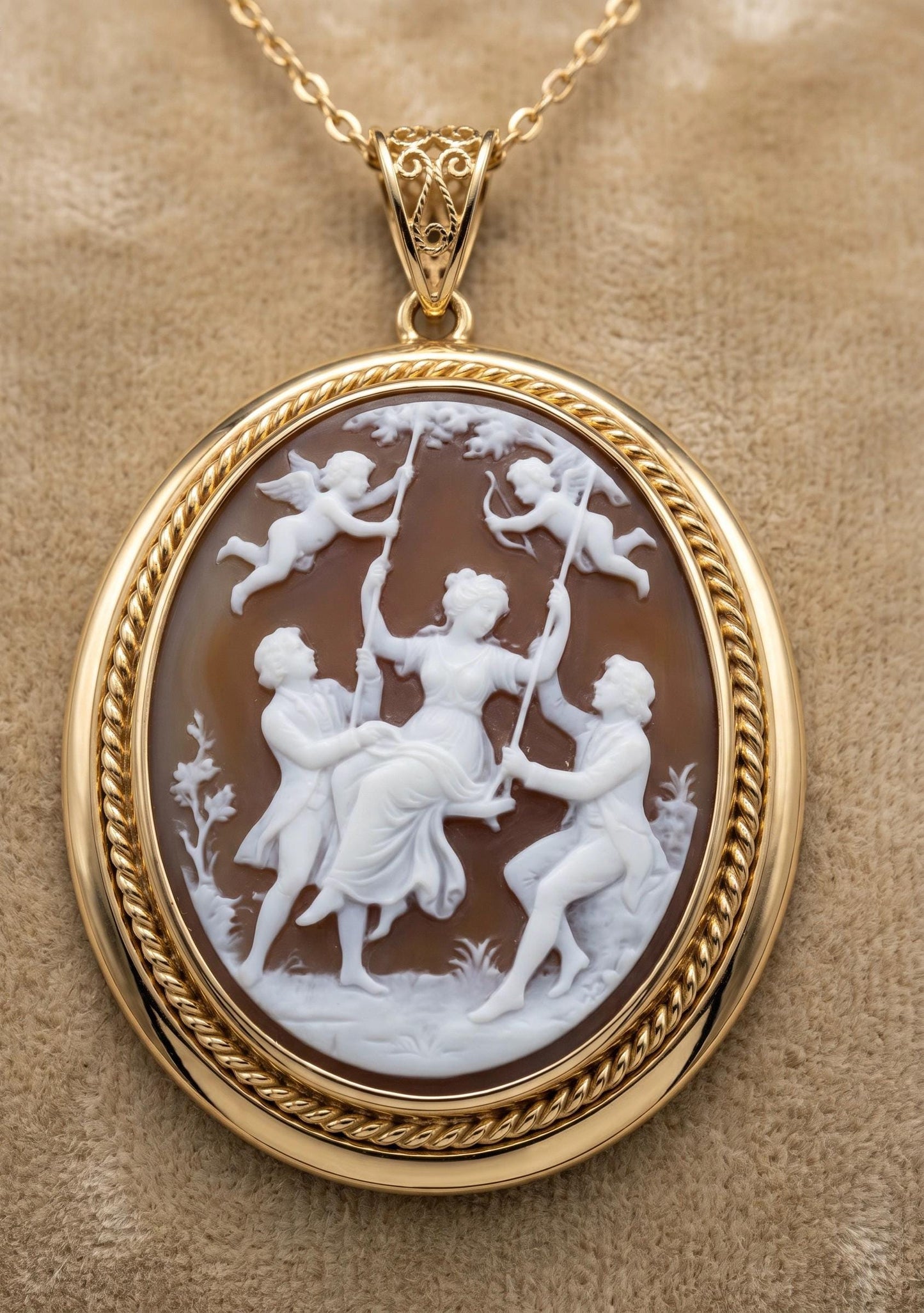 Jean-Honoré Fragonard, 'The Swing' Cameo Necklace